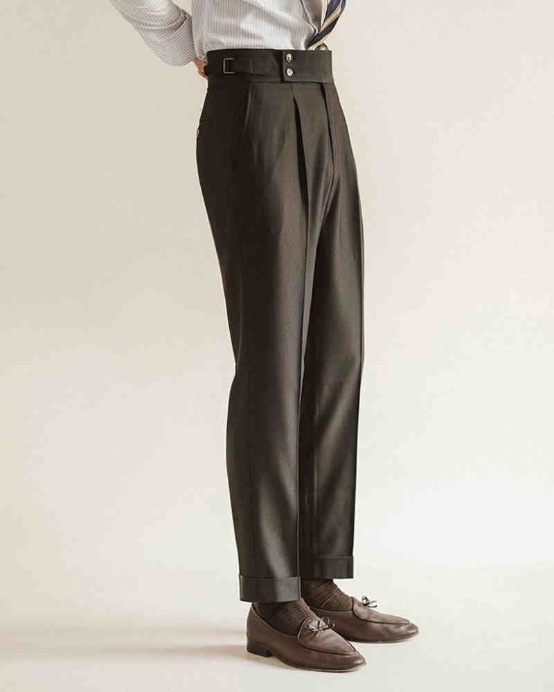 Casual High-waisted Men's Business Paris Button Straight Leg Neapolitan Sag Wear Pants view 11