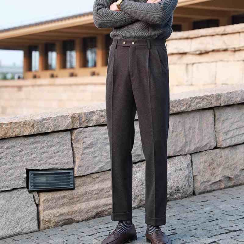 Casual High-waisted Men's Business Paris Button Straight Leg Neapolitan Sag Wear Pants view 9