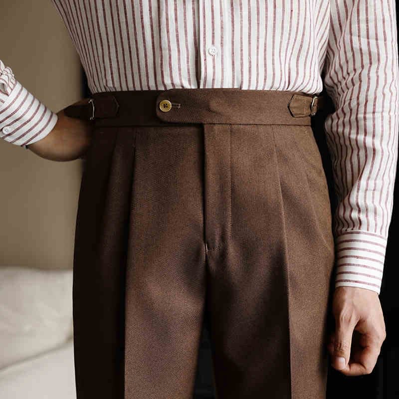 Casual High-waisted Men's Business Paris Button Straight Leg Neapolitan Sag Wear Pants view 8