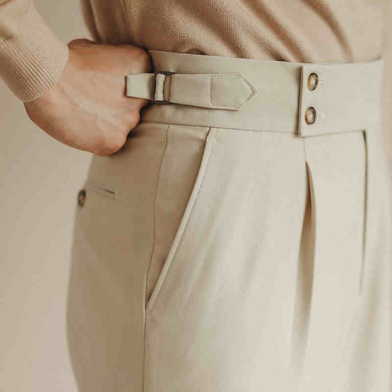 Casual High-waisted Men's Business Paris Button Straight Leg Neapolitan Sag Wear Pants view 6
