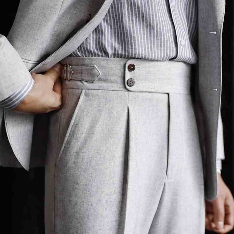 Casual High-waisted Men's Business Paris Button Straight Leg Neapolitan Sag Wear Pants view 2