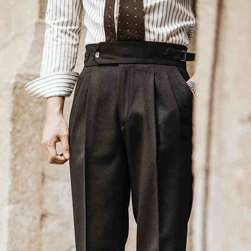 Casual High-waisted Men's Business Paris Button Straight Leg Neapolitan Sag Wear Pants view 12