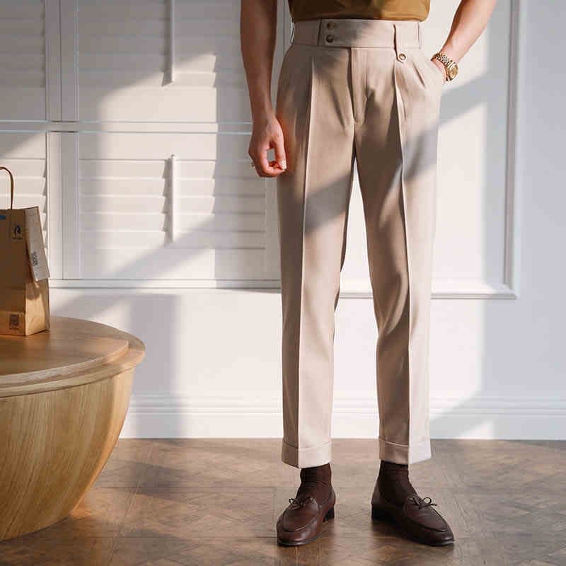 Casual High-waisted Men's Business Paris Button Straight Leg Neapolitan Sag Wear Pants view 10