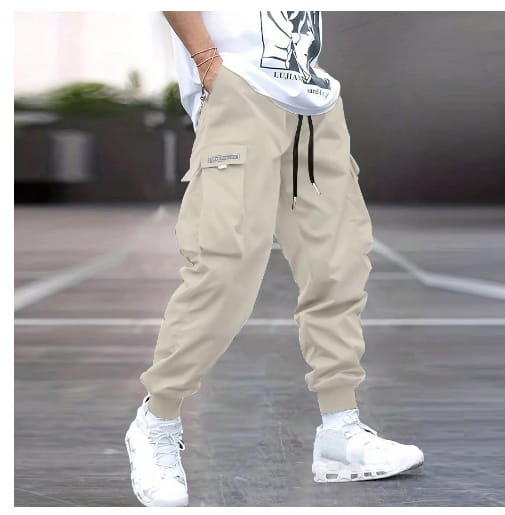 Multi-pocket Cargo Pants Men's Casual Hip-Hop Drawstring Trousers Outdoor Streetwear Sports Pant view 3