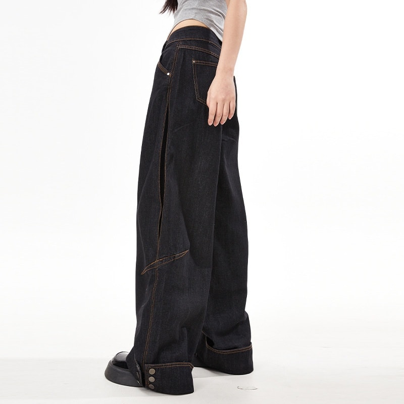 American Retro Heavy Industry Flanging Design Jeans view 6