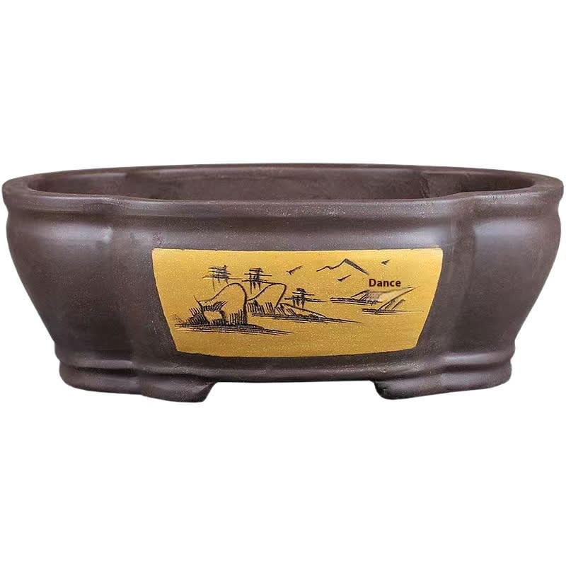 Purple Sand Flower Pot Begonia Bonsai Pot Flower Pot Ceramic Flower Pot Rectangular Large Pot view 4