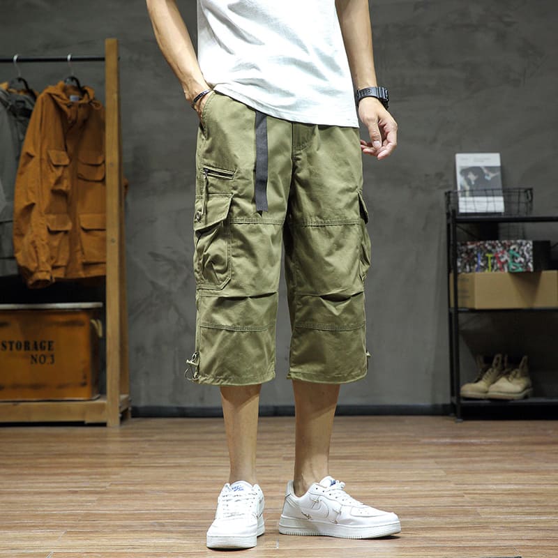 Casual Cropped Pants Men's Loose Straight view 4