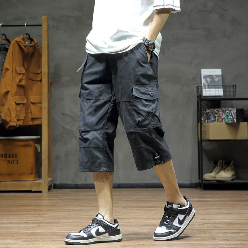 Casual Cropped Pants Men's Loose Straight view 8