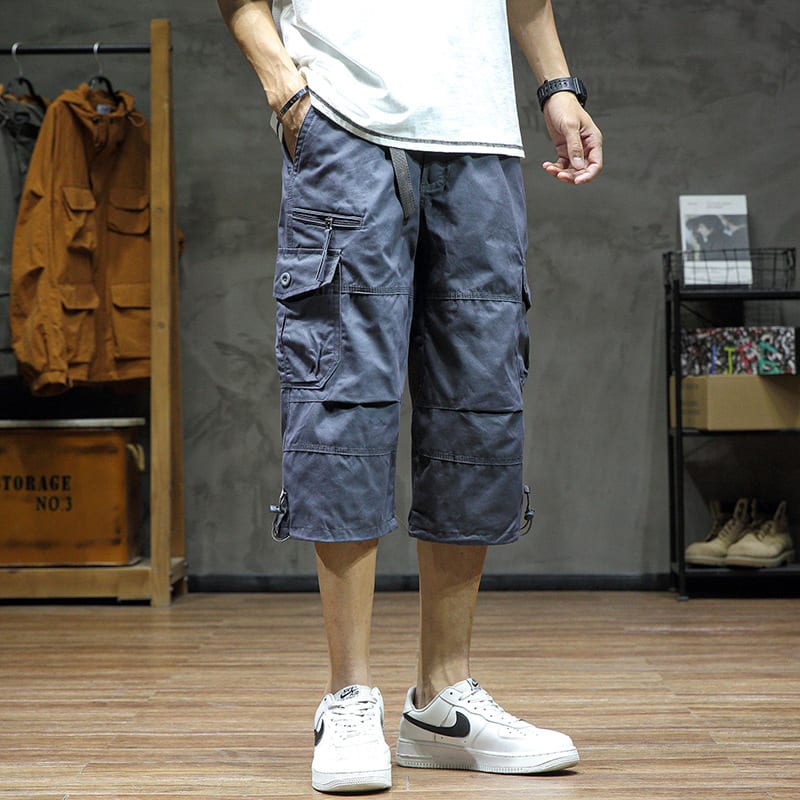 Casual Cropped Pants Men's Loose Straight view 2