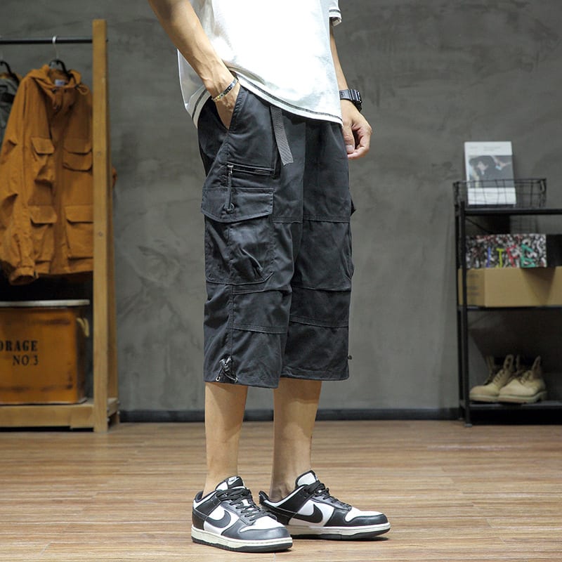 Casual Cropped Pants Men's Loose Straight view 5