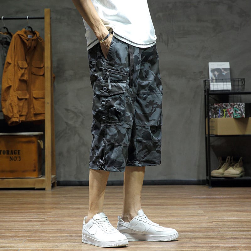 Casual Cropped Pants Men's Loose Straight view 3