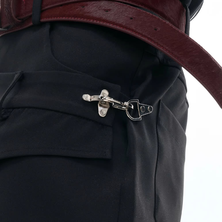 Fake Two-piece Cutting Piece Stitching Metal Buckle Casual Pants view 7
