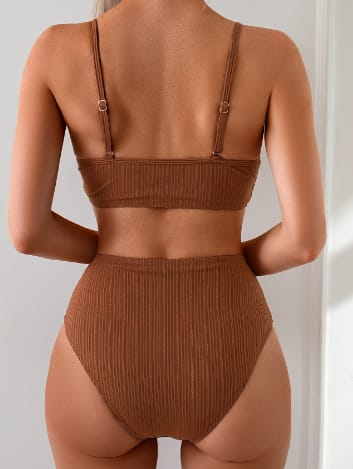 Printed Two-piece Push-up Bikini High Waist Swimsuit view 19