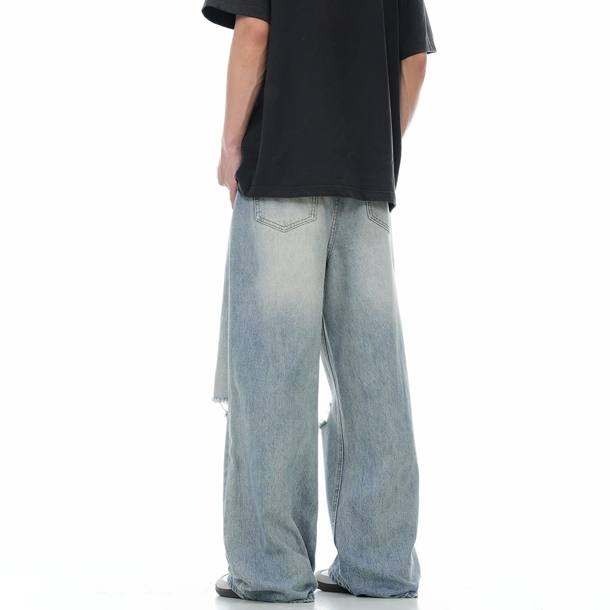 New American Retro Summer Ripped Jeans Adjustable view 6