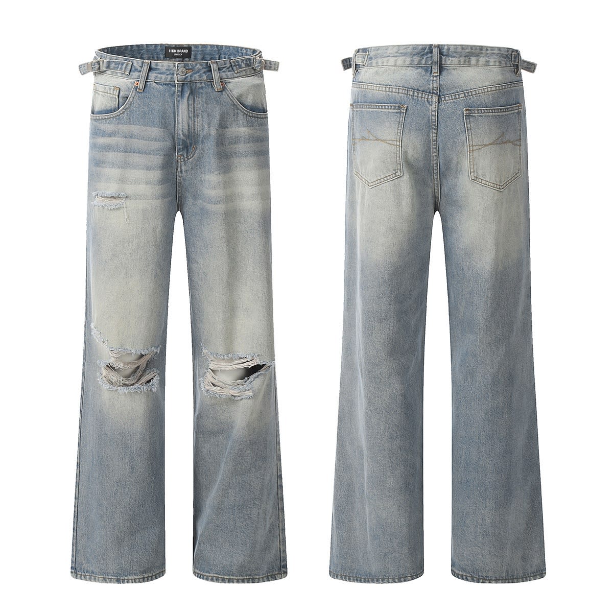 New American Retro Summer Ripped Jeans Adjustable view 2