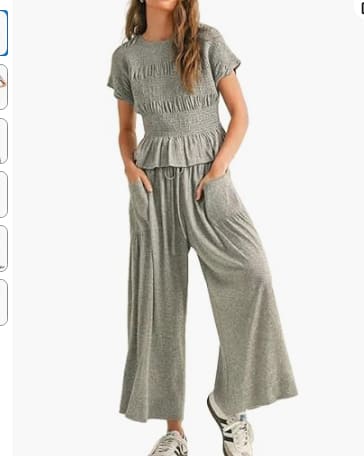 Women's 2-piece Pleated Top And Wide Leg Pants view 7