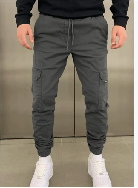 Dimensional Patch Pocket Overalls Lace Elastic Sports Baggy Pants Leisure view 3
