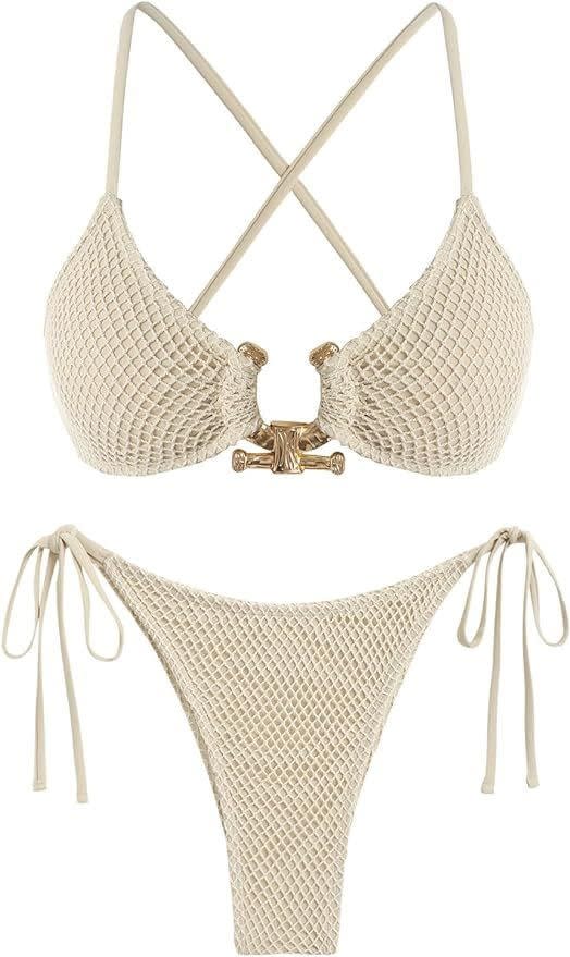 Women's Fashion Split High Waist Briefs Cross-halterneck Swimsuit view 11