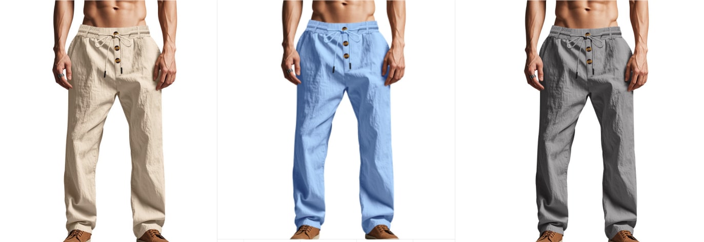 Men's Trousers Breathable Skin-Friendly Loose Fit Casual Beach Pants For Sports Summer view 5