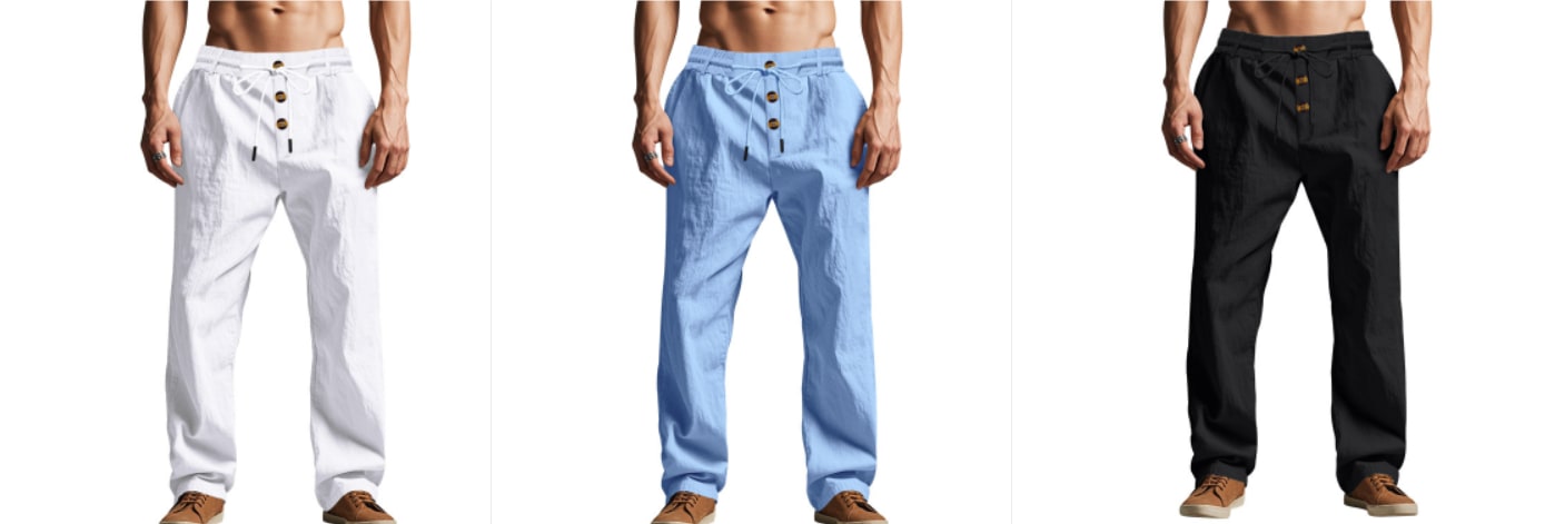 Men's Trousers Breathable Skin-Friendly Loose Fit Casual Beach Pants For Sports Summer view 10