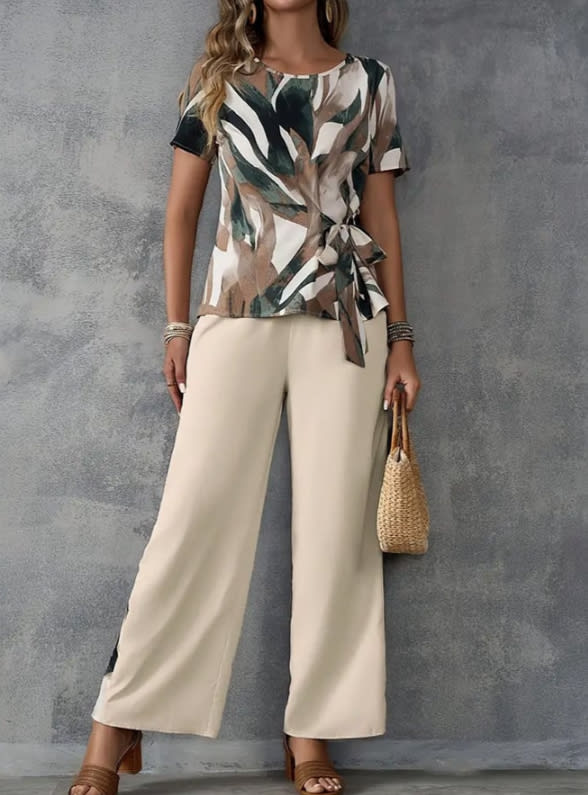 Women's Sleeveless Double Layer Vest Pants Suit view 15