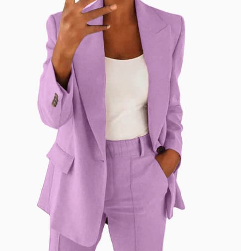 Women's Casual Blazer Suit  Two Piece Business Office Wear Set Fit Jacket And Pants view 5