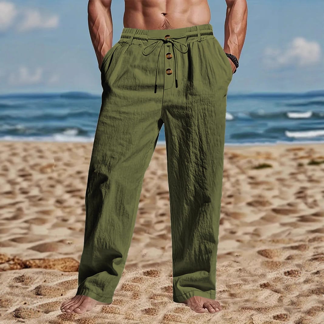 Men's Trousers Breathable Skin-Friendly Loose Fit Casual Beach Pants For Sports Summer view 3