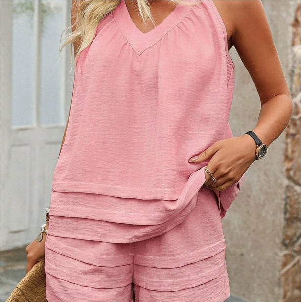 Casual Shirt Shorts Loose Outfit Women view 2