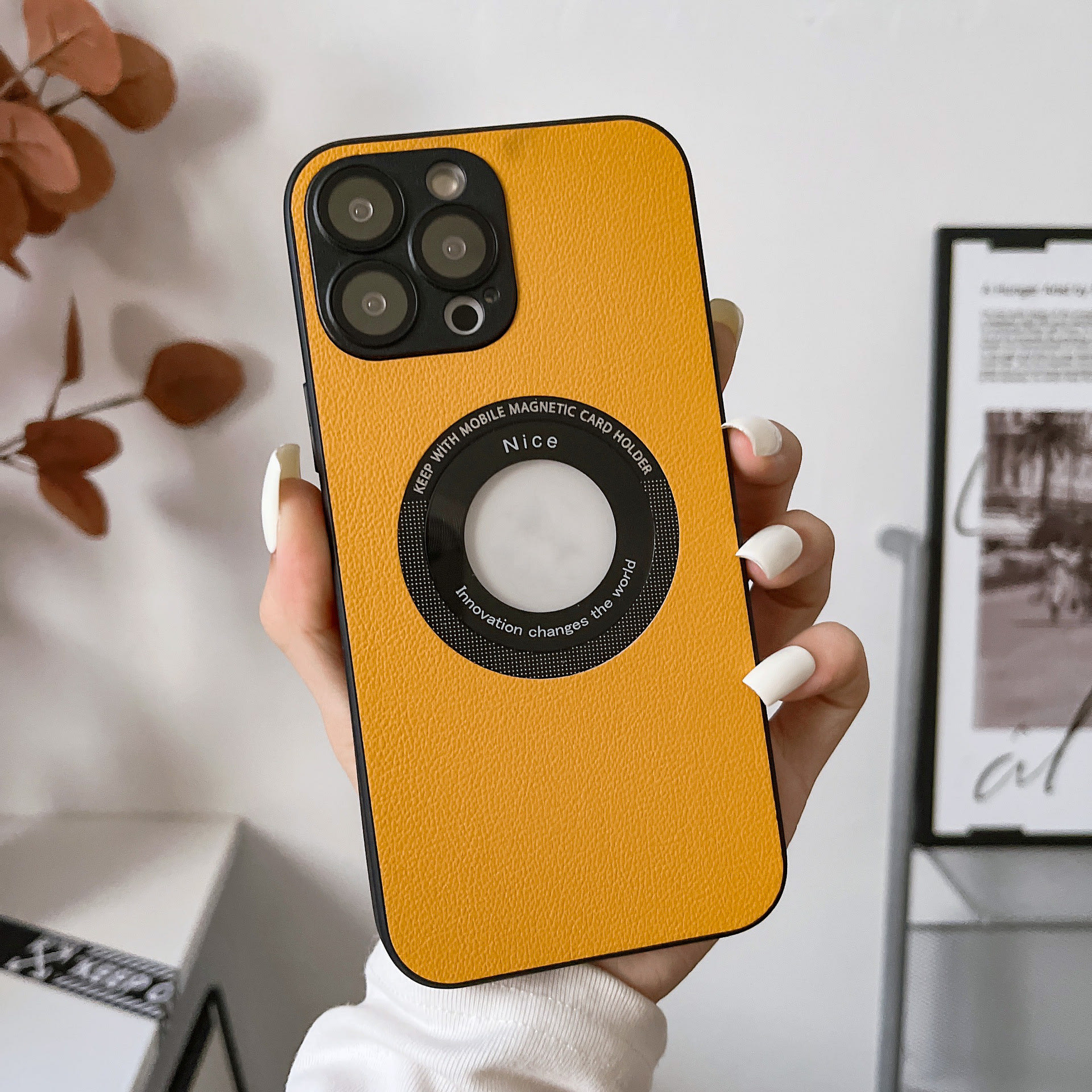 Suitable For IPhone15PRO Phone Case Litchi Grain Leather view 4