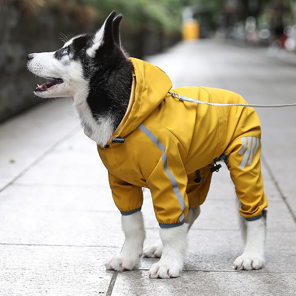 Dog Raincoat With Reflective, Waterproof Dog Rain Jacket With Hood, Leash Hole, Reflective Strap For Small Medium Dogs, Lightweight Puppy Clothes view 8