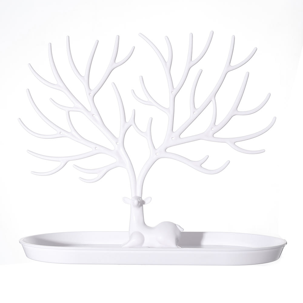 Deer Jewelry Display Stand Earrings Necklace Ring Jewelry Display Tray Jewelr Crystal Handle Antlers Jewelry Display Stand With Storage Drawer And Tray, Tree Tower Rack Hanging Organizer view 13