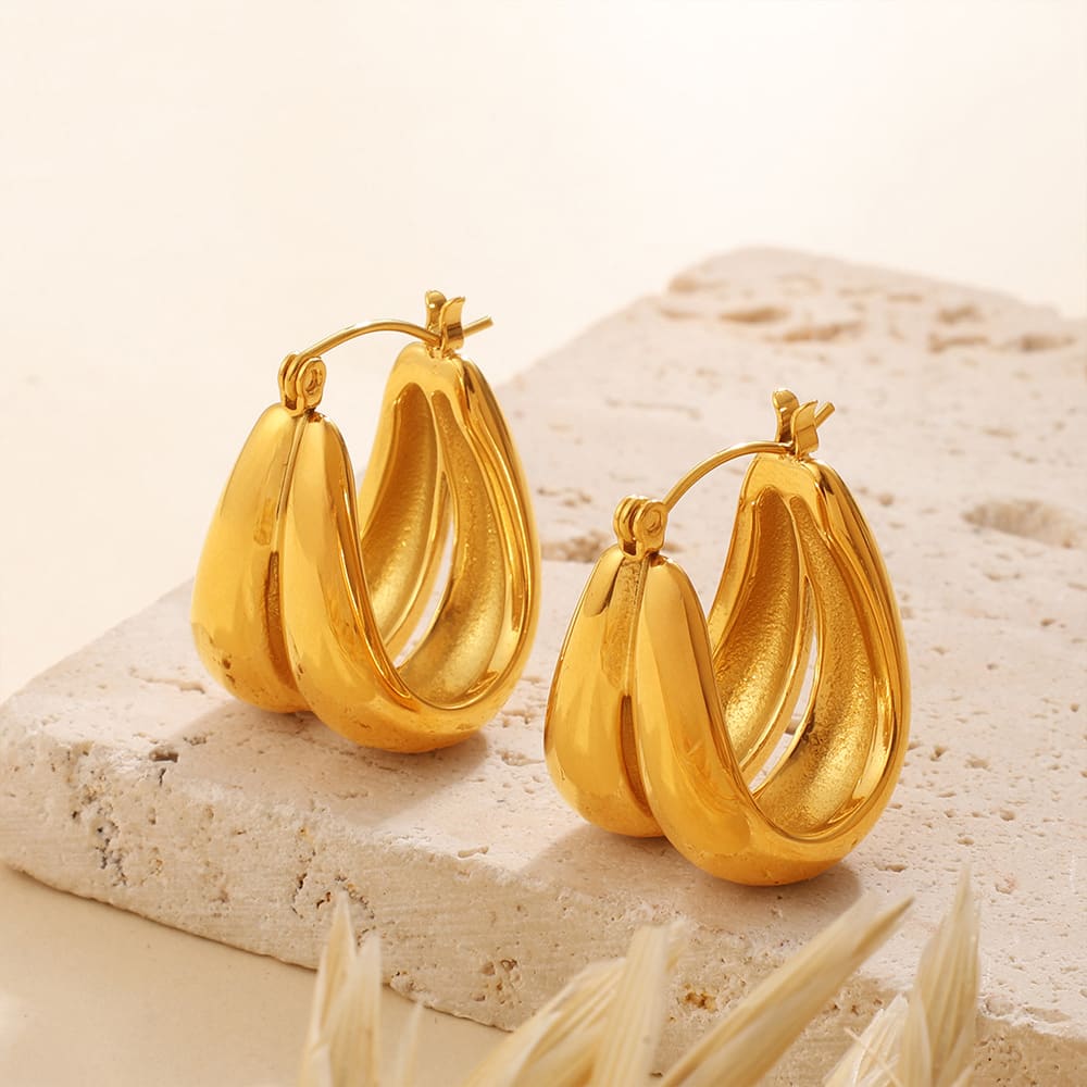 Personalized Minimalist Irregular Earrings, Stylish And Versatile Round U-shaped High-end Women's Earrings. view 2