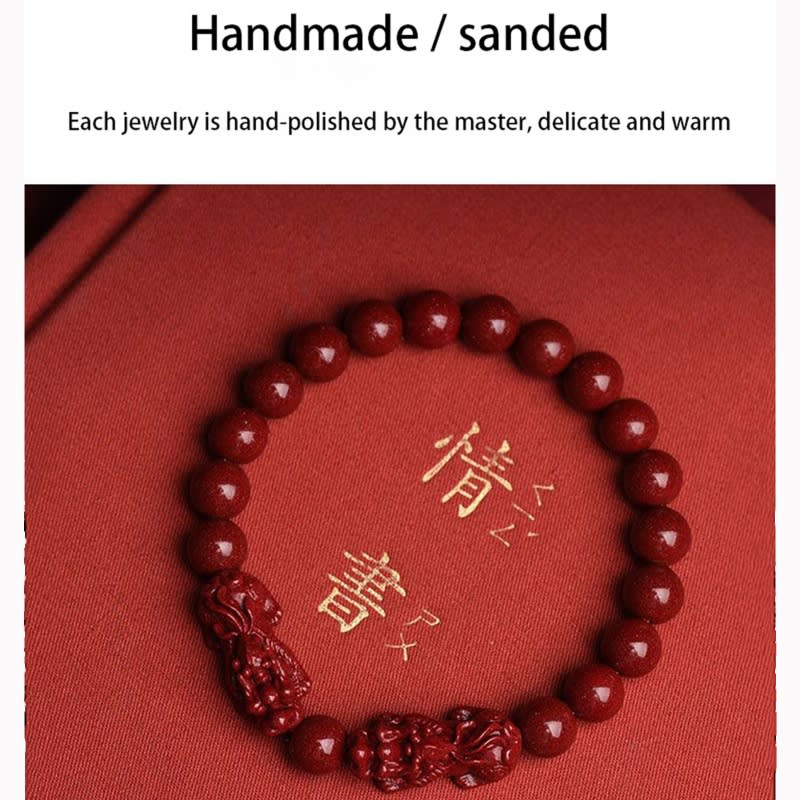 Cinnabar Double Pixiu Bracelet view 14