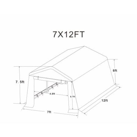 7x12ft Outdoor Portable Gazebo Storage Shelter Shed With 2 Roll Up Zipper Doors & Vents Carport For Motorcycle Waterproof And UV Resistant Anti-Snow Portable Garage Kit Tent, Sand view 2