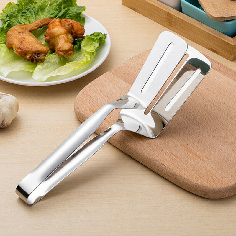 Stainless Steel Steak Clamp Food Bread Meat BBQ Clip Tongs Kitchen Cooking Tool view 4