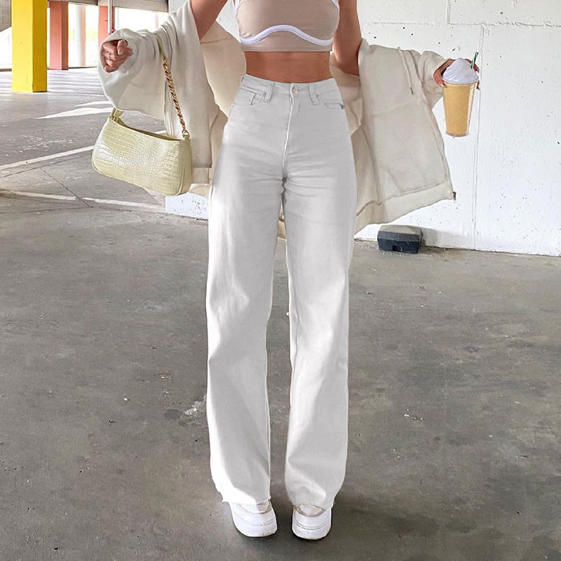 Spice Girl Style High Waist Slim Jeans Bell Bottoms view 11