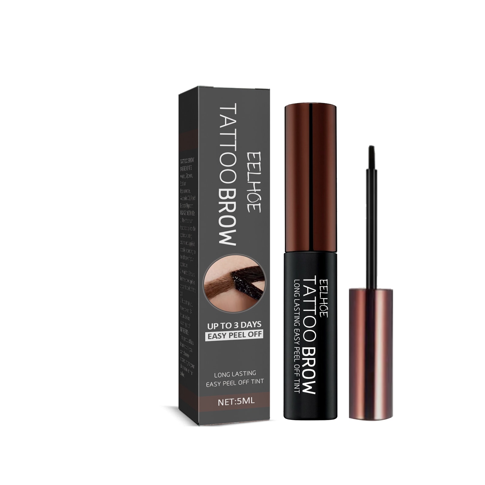 EELHOE Peel-off Eyebrow Dye Gel - Waterproof, Sweat-proof, Smudge-resistant For Creating Natural 3D Volumetric Brows Tattoo Gel view 3