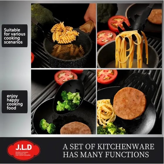 Cooking Utensil Set Premium 5 Piece Kitchen Utensil Set - Stainless Steel Handle And Nylon Faucet, Non-Stick, Heat Resistant, For Home, Kitchen Gift view 2