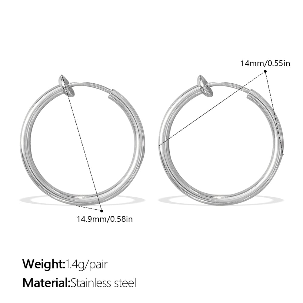Retro Minimalist Geometric Round Earrings, Versatile And Unique Smooth Round Ear Cuffs view 8