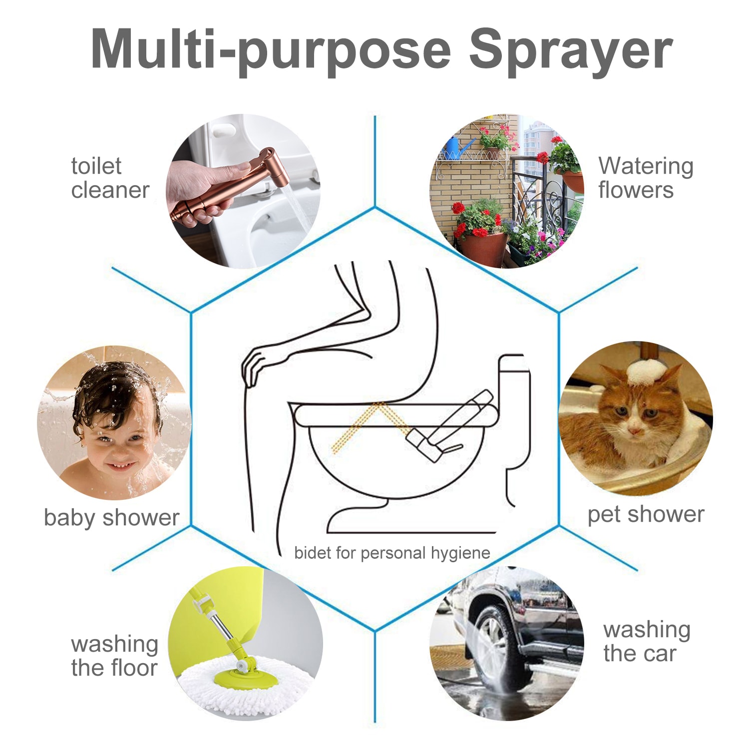 Toilet Spray Gun, Handheld Pet Bathing Equipment view 4