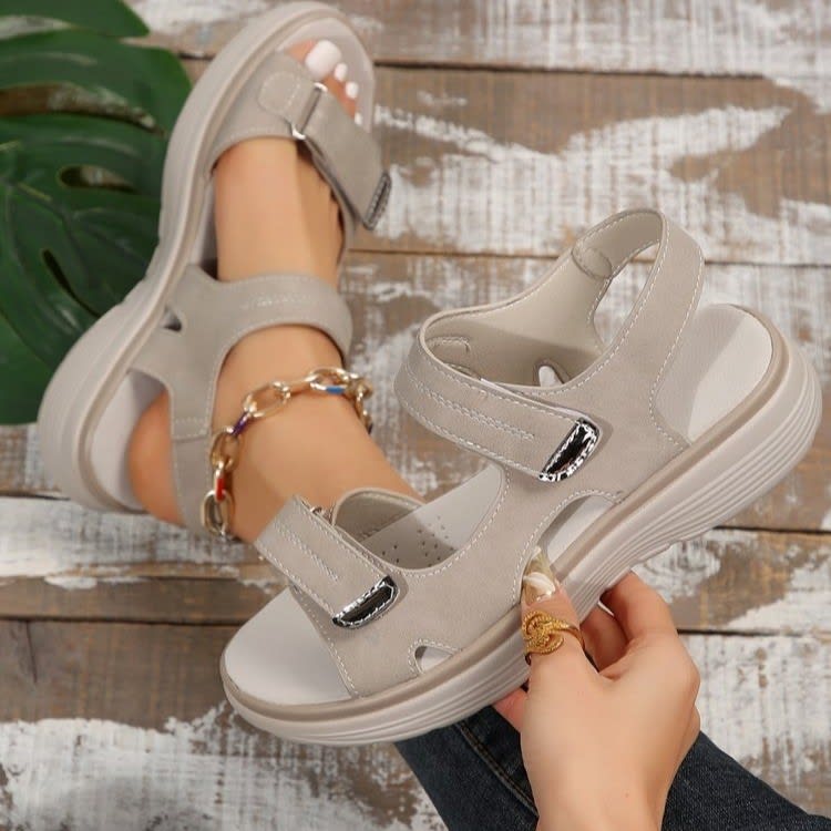 Casual Velcro-design Sandals Summer Comfortable Fish Mouth Sports Sandals Women Lightweight Beach Shoes view 4