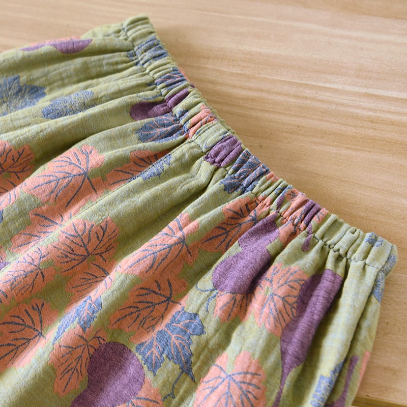 Thin Cotton Gauze Yarn-dyed Jacquard Pajamas Suit For Women view 14