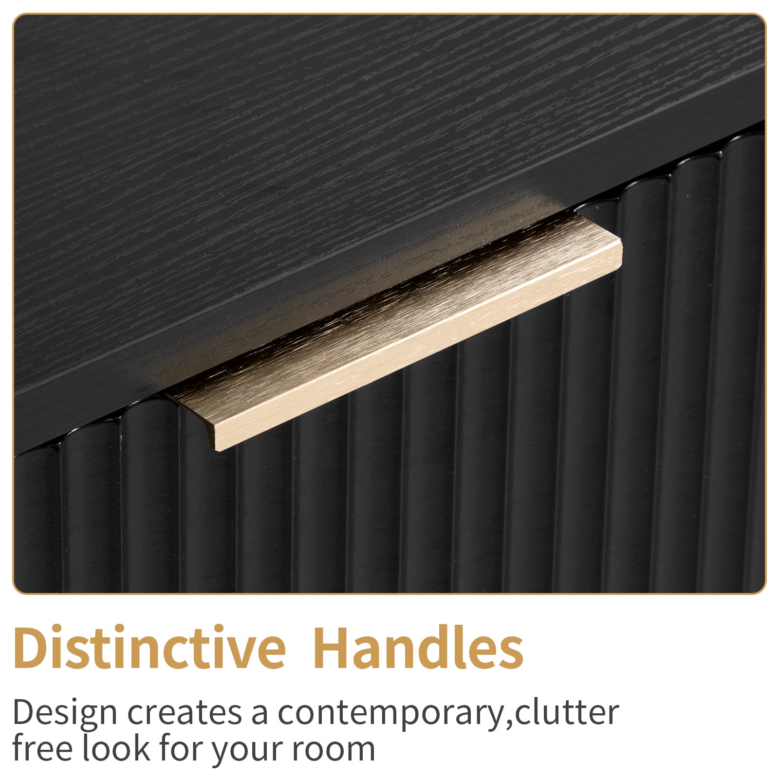 Black P2 Density Board, Wave Pattern Drawer Surface, 2 Drawer Bedside Cabinet 1pc view 12