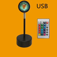 Upgrade Rainbow Sunset Projector Lamp Atmosphere Light Home Coffee Shop Background Wall Decoration Remote Control Sunset Lamps view 10