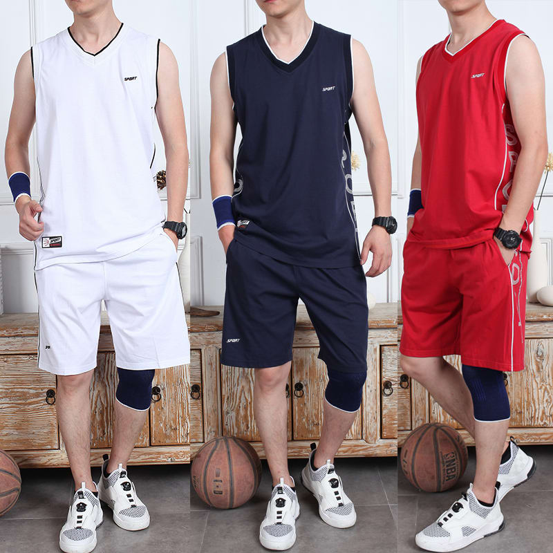 Basketball Sports Suit Men's Summer Casual Wear Sleeveless Thin Vest Running Suit Shorts Sportswear view 7