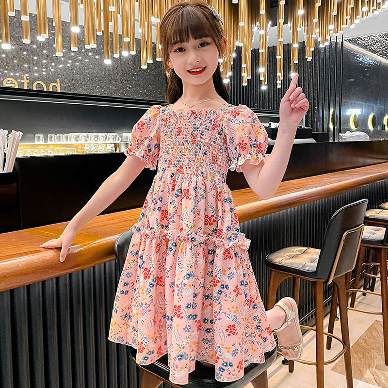 Fashion Personality Girl's Dress Short Sleeve