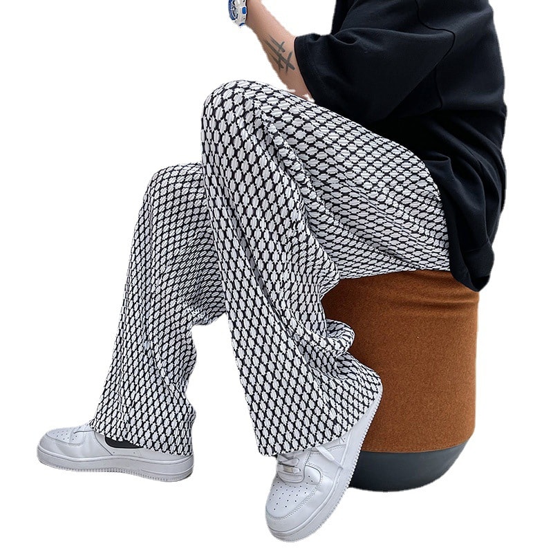 American Oldschool Casual Wide Leg Pants Men's Drape view 3