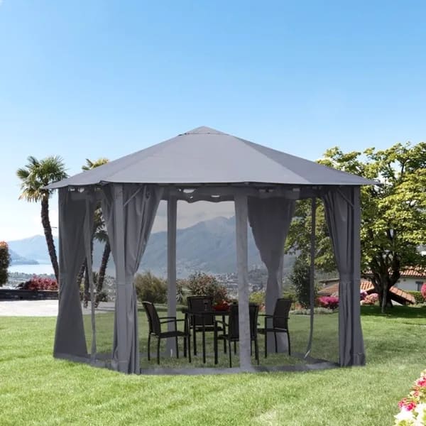 10ft X 10ft Patio Gazebo-Black-AS view 5