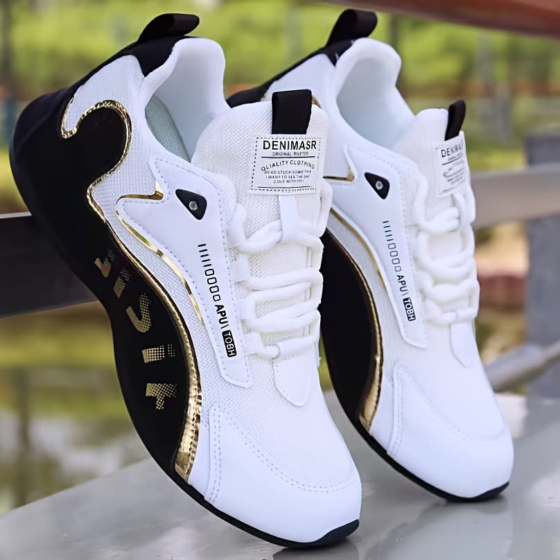Fashion Colorblock Lace-up Sneakers For Men Breathable Low-top Dad Shoes Running Walking Sports Shoes view 6