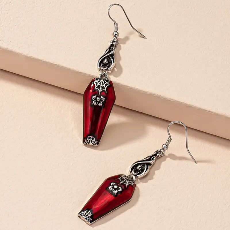 Halloween Earrings Ins Style Red Bat Spider Retro Earrings Jewelry view 5